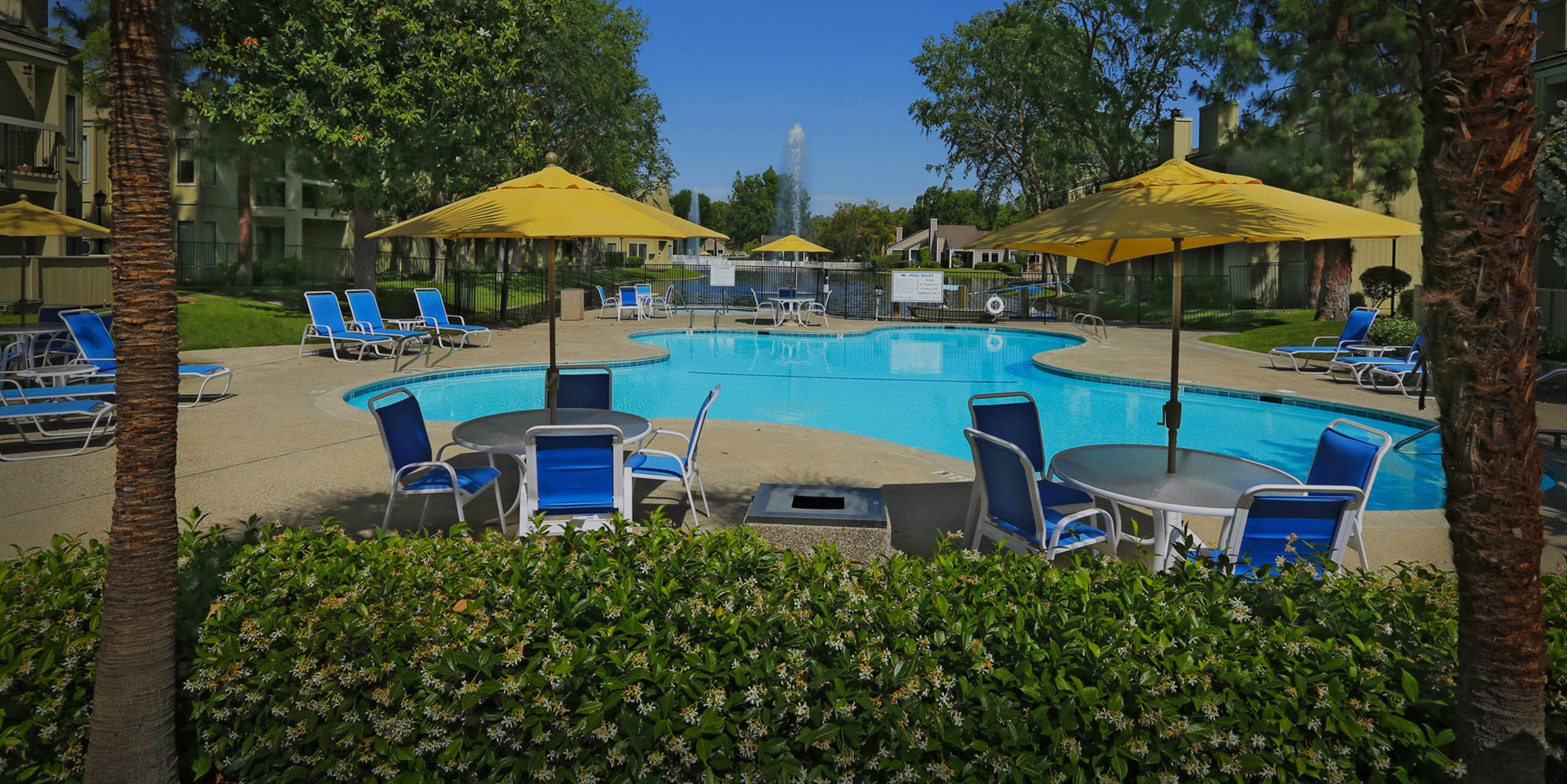 apartment pool area